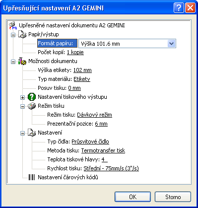 Ovlada tiskrny Gemini pro Windows XP Profesional